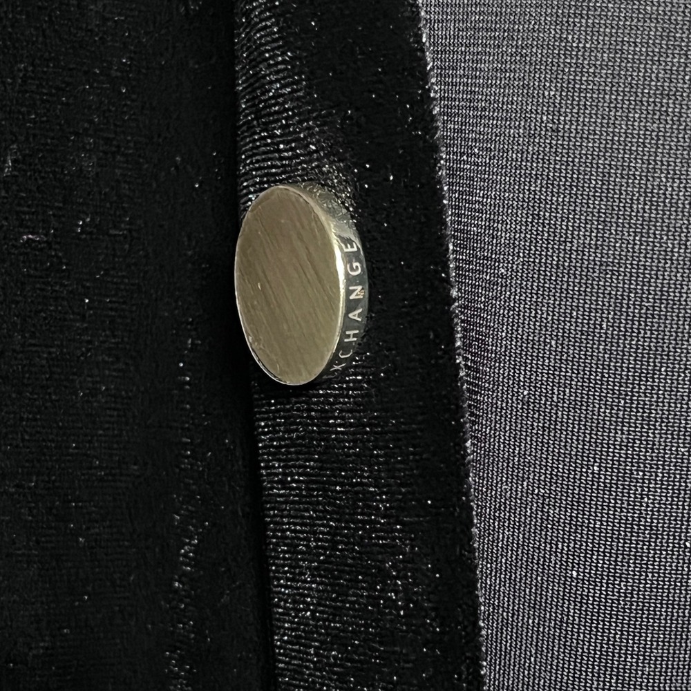 Armani Exchange Jumpsuit Medium Black Velvet Wide Leg Long Sleeve Gold Trim 3865 - Picture 9 of 11